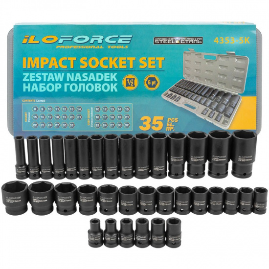 ILOFORCE Головки, набор 35пр., 1/2" (6гр.) IF-4353-5K - 1