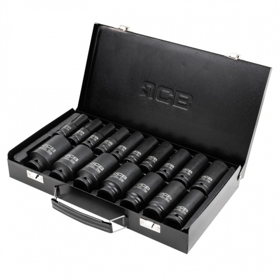 JCB Набор головок ударных 17пр. 1/2'' (6гр.) (10,12-19,21,22,24,27,30,32,34,36мм),в метал кейсе JCB-4172-5MPB - 1