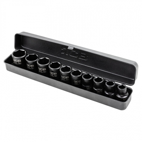 JCB Набор головок ударных 10пр. 1/2" (6-гран) (10,12,13,14,16,17,19,21,22,24,мм), в металл. кейсе JCB-4109-5MPB - 1