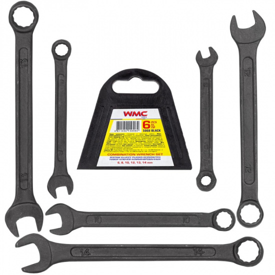 WMC TOOLS Набор ключей комбинированных 6пр. WMC-5068 Black - 1