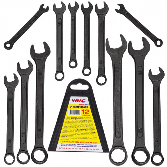 WMC TOOLS Набор ключей комбинированных 12пр. WMC-5123MP Black - 1