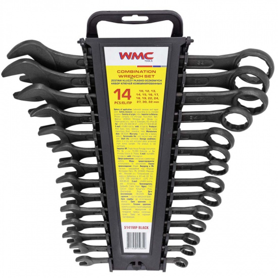 WMC TOOLS Набор ключей комбинированных 14пр. WMC-5141MP Black - 1