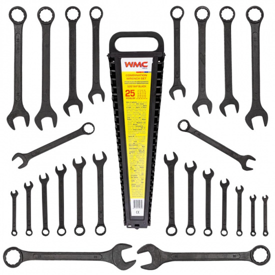 WMC TOOLS Набор ключей комбинированных 25пр. WMC-5261MP Black - 1
