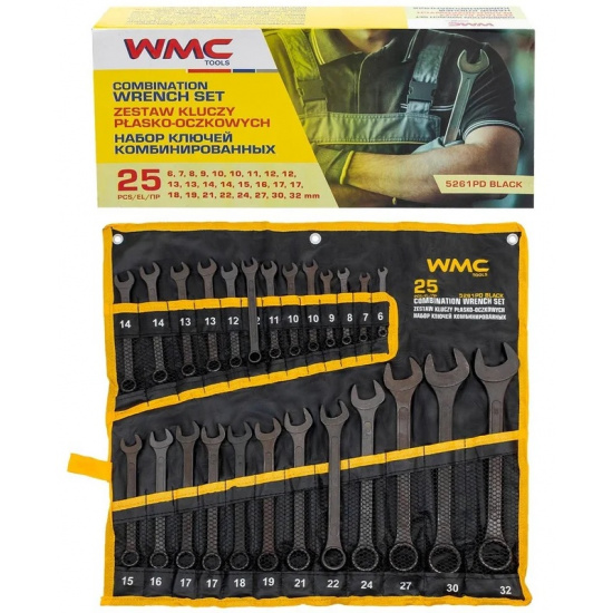 WMC TOOLS Набор ключей комбинированных 25пр. WMC-5261PD Black - 1