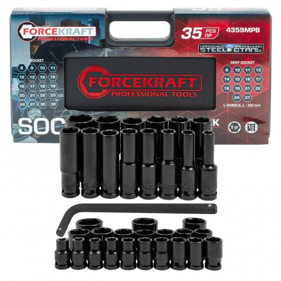 FORCEKRAFT Набор головок 35пр. 1/2" 6pt FK-4359MPB - 1