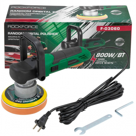 ROCK FORCE Машина полировальная орбитальная электрическая (230V, 800W, 2000-6800об/мин, диаметр круга - 150мм) RF-F-03060(2000-6800об) - 1