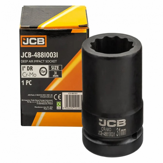 JCB Головка ударная глубокая 1'', 31мм (12гр.) JCB-48810031 - 1