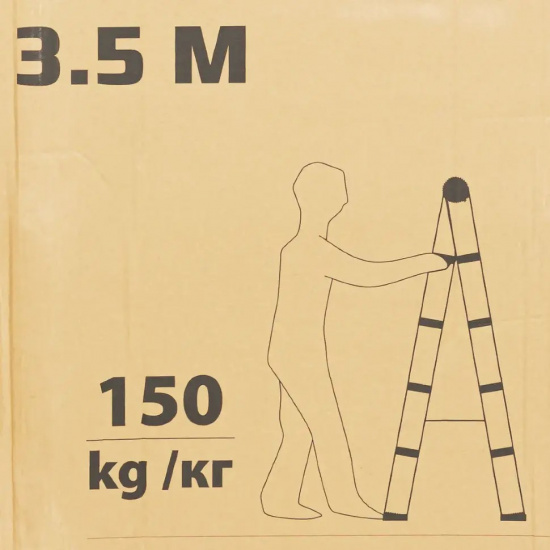 ISMA Стремянка телескопическая алюм. бытовая 3.5м (12+12 ступ.) ISMA-UP350-2 - 1