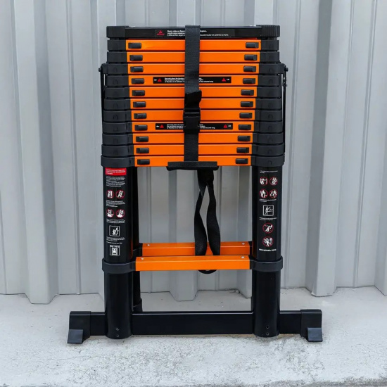 ISMA Стремянка телескопическая алюм. бытовая 3.8м (13+13 ступ.) ISMA-UP380-2 - 1