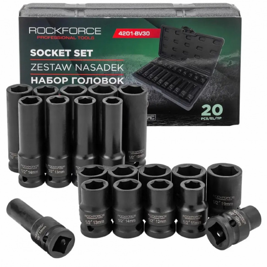 ROCK FORCE Набор головок 20пр. 1/2" 6гр RF-4201-BV30 - 1