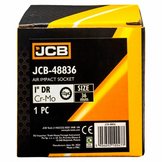 JCB Головка ударная 1'', 36мм (12гр.) JCB-48836 - 1