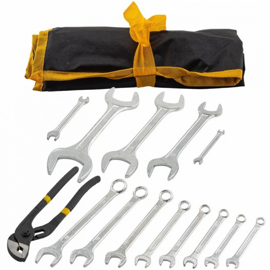 WMC TOOLS Набор ключей комбинированных и рожковых 12+2пр. WMC-5198P+2 - 1