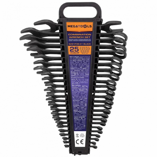 MEGATOOLS Набор ключей комбинированный 25пр. MT-5261P36-41 Black - 1