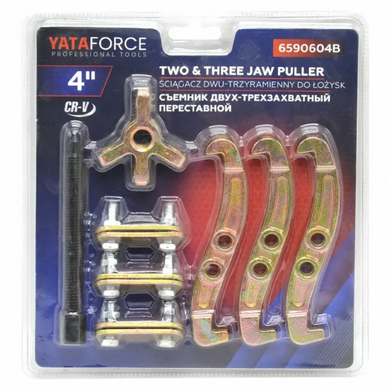 YATAFORCE Съемник двух-трехзахватный переставной 4" YF-6590604B - 1