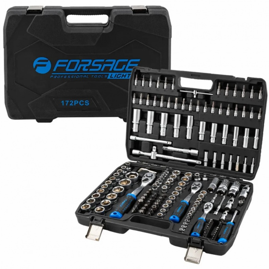 FORSAGE LIGHT Набор инструментов 172пр. 1/4" 3/8" 1/2" 6гр F LIGHT-41723-5 - 1