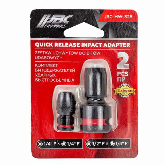 JBC Битодержатели ударные 1/4"(F)х1/4"(F), 1/2"(F)х1/4"(F), набор 2пр. JBC-HW-S28 - 1