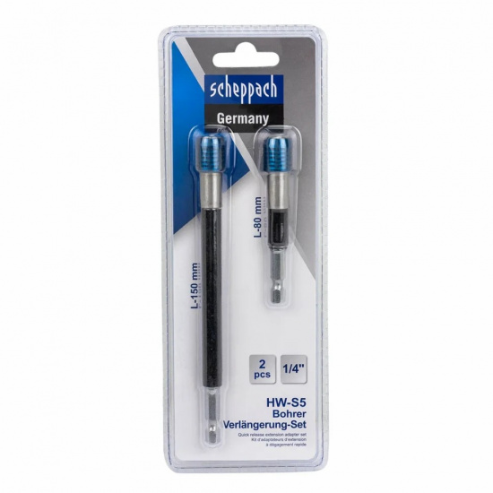 SCHEPPACH Битодержатели для отверточных наконечников 1/4"(F)х1/4"(M) 80мм и 150мм, набор 2пр. Sch-HW-S5 - 1