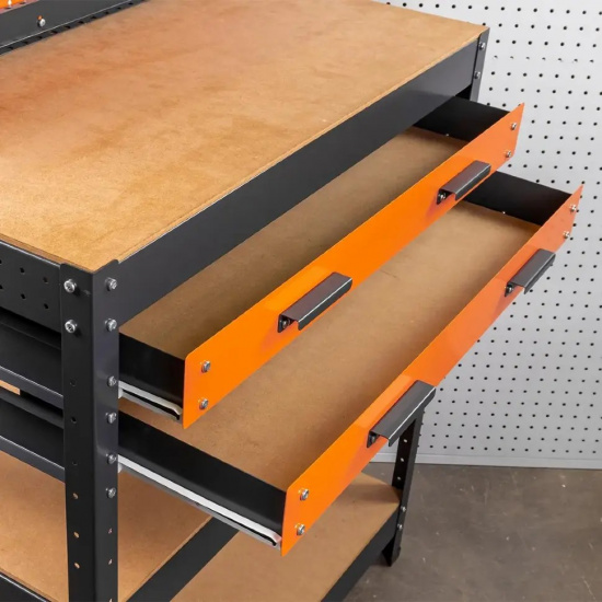 FORSAGE Верстак металлический 800х400х1400мм с двумя выдвижными полками ,пр-во Беларусь F-WT00304 - 1