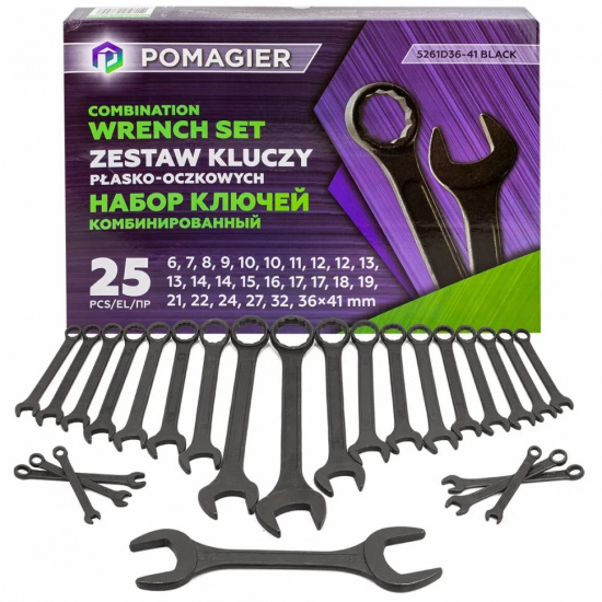 POMAGIER Набор ключей комбинированный 25пр. POM-5261D36-41 BLACK - 1