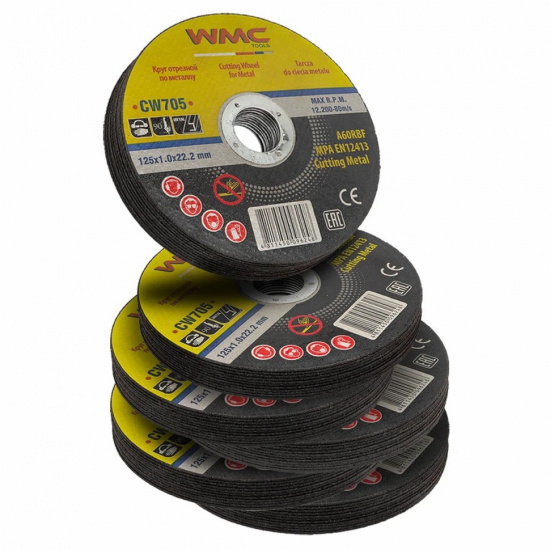 WMC TOOLS Круг отрезной 125x1.0x22.2мм-60шт WMC-CW705[60 шт к-т] - 1