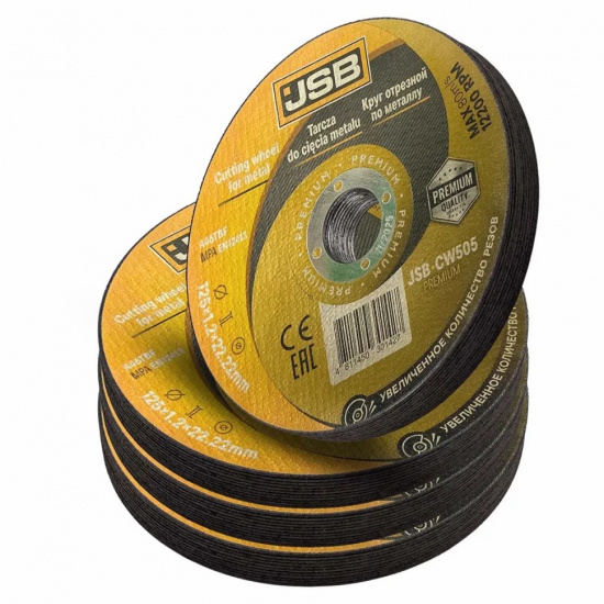 JSB Круг отрезной по металлу 125x1,2x22,2мм(40шт к-т) JSB-CW505 PREMIUM[40шт к-т] - 1