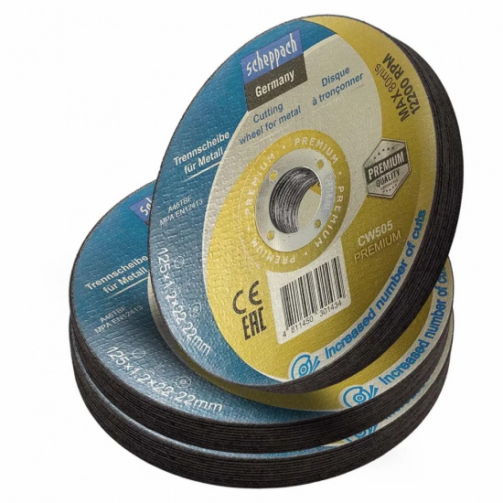 SCHEPPACH Круг отрезной по металлу 125x1,2x22,2мм(30шт к-т) Sch-CW505 PREMIUM[30шт к-т] - 1