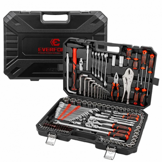 EVERFORCE Набор инструментов 142пр. 1/4", 3/8", 1/2" (6гр.) EF-4142-5 - 1