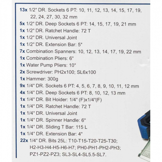 SCHEPPACH Набор инструментов 74пр.1/4'', 1/2'' (6гр.) Sch-4742-5 - 1