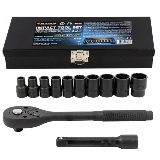 FORSAGE Набор инструментов ударный 12пр. 1/2" (12гр.) F-4122-9 - 1