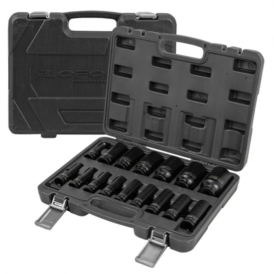 ILOFORCE Набор головок глубоких ударных 16пр. 1/2" 12pt IF-4177-5MPB - 1