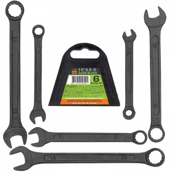 ISMA Набор ключей комбинированных 6пр. ISMA-5068 BLACK - 1