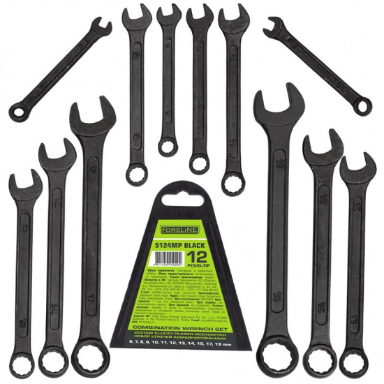 FORSLINE Набор ключей комбинированных 12пр. FL-5124MP BLACK - 1