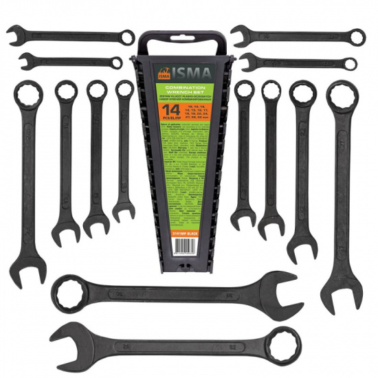 ISMA Набор ключей комбинированных 14пр. ISMA-5141MP BLACK - 1