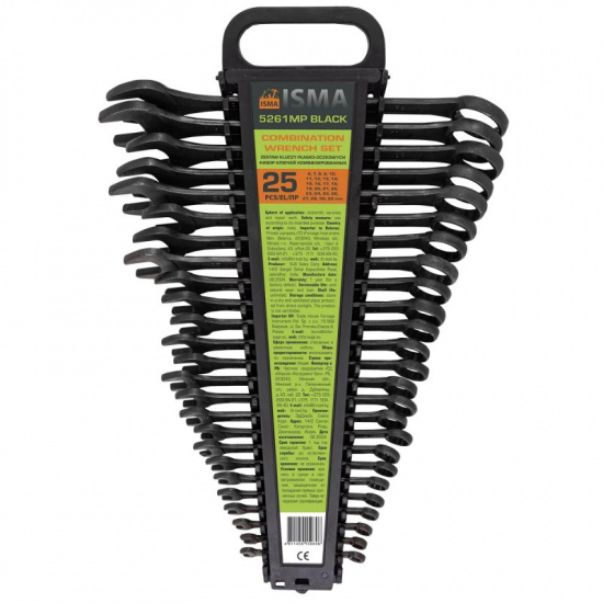ISMA Набор ключей комбинированных 25пр. ISMA-5261MP BLACK - 1