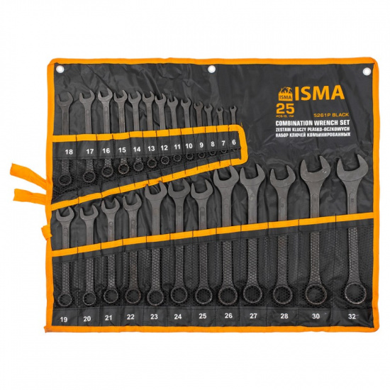 ISMA Набор ключей комбинированных 25пр. ISMA-5261P BLACK - 1