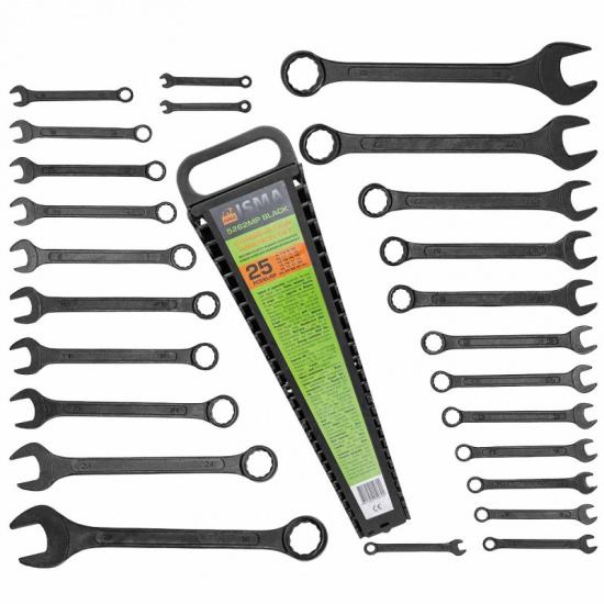 ISMA Набор ключей комбинированных 25пр. ISMA-5262MP BLACK - 1