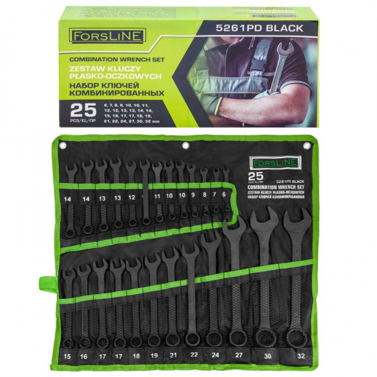 FORSLINE Набор ключей комбинированных 25пр. FL-5261PD BLACK - 1