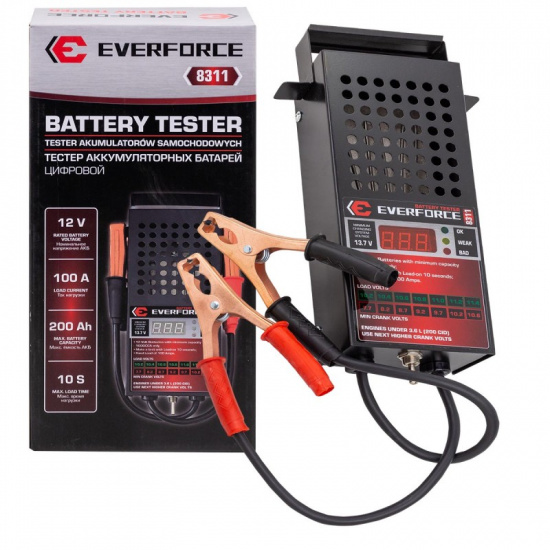 EVERFORCE Тестер аккумуляторных батарей цифровой 12V, 100A, 200Ah EF-8311 - 1