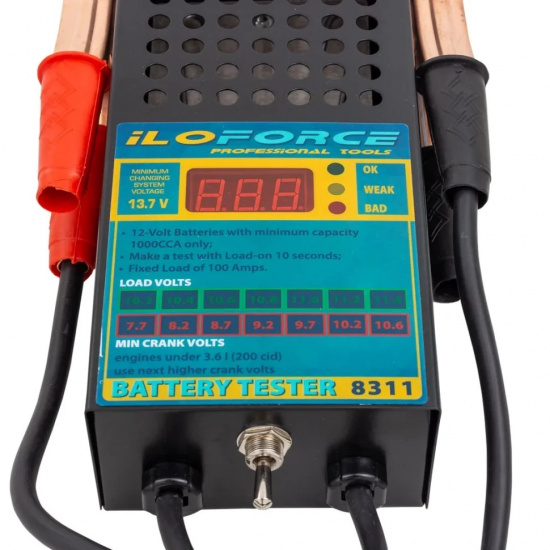 ILOFORCE Тестер аккумуляторных батарей цифровой 12V, 100A, 200Ah IF-8311 - 1