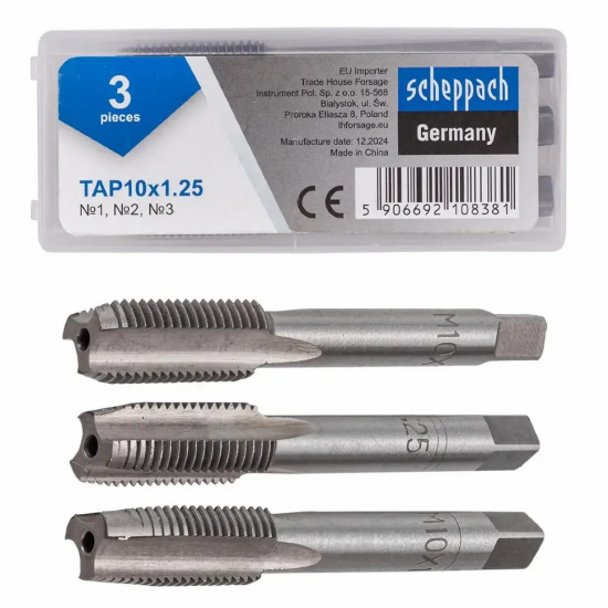 SCHEPPACH Метчик M10x1,25 (3шт) Sch-TAP10x1,25 - 1