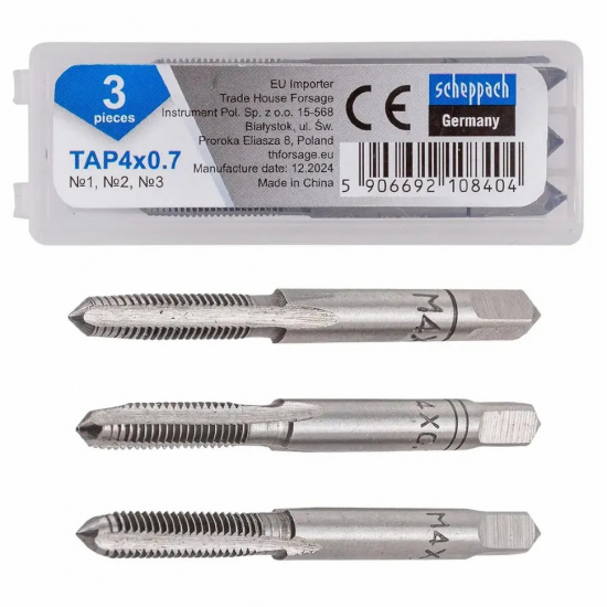 SCHEPPACH Метчик M4x0,7 (3шт) Sch-TAP4x0,7 - 1