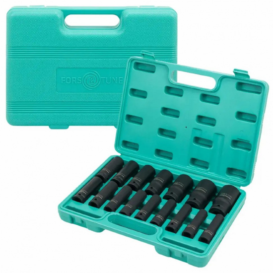 FORSandTUNE Набор головок ударных глубоких 16пр. 1/2" 6pt FORSandTUNE-4167-5MPB - 1