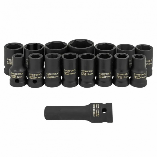 EVERFORCE Набор головок ударных 16пр. 1/2" 6pt EF-4179-5MPB - 1