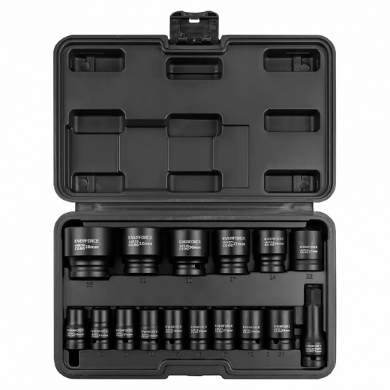 EVERFORCE Набор головок ударных глубоких 16пр. 1/2" 12pt EF-4177-5MPB - 1