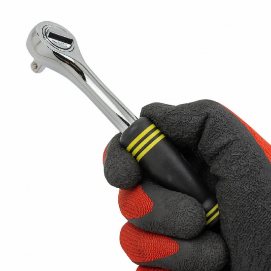 WMC TOOLS Трещотка реверсивная с резиновой ручкой 1/4  (45 зуб., L-140мм) WMC-80222B - 1