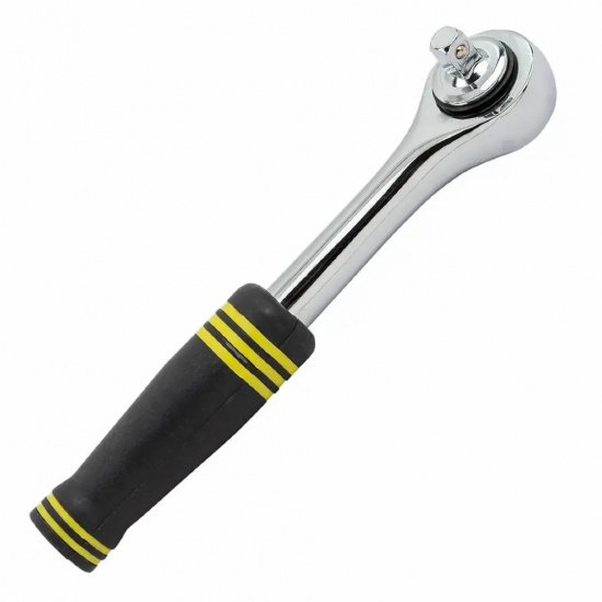 WMC TOOLS Трещотка реверсивная с резиновой ручкой 1/4  (45 зуб., L-140мм) WMC-80222B - 1