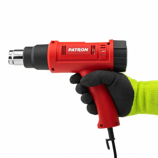 PATRON Фен промышленный электрический с насадками 2000Вт P-HG65-2000LCD - 1