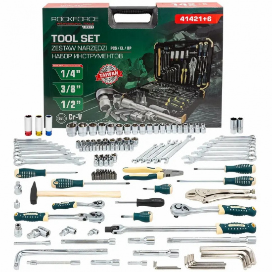 ROCK FORCE LIGHT Набор инструментов 142+6пр. 1/4", 3/8", 1/2" (6гр.) RF LIGHT-41421+6 - 1
