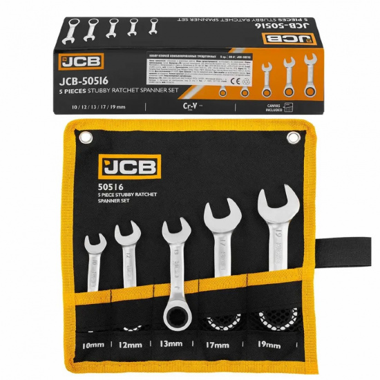 JCB Ключи комбиннированные трещоточные, набор 5пр. JCB-50516 - 1