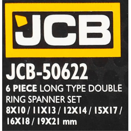 JCB Ключи накидные экстра длинные, набор 6пр. (8х10, 11х13, 12х14, 15х17, 16х18, 19х21мм) JCB-50622 - 1